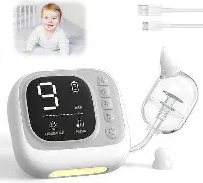 Produktbild von Nasensauger, 9-stufiger elektrischer Baby Nasenreiniger mit 3-Silikondüsen