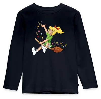 Produktbild von Spreadshirt Bibi Blocksberg Fliegt Auf Kartoffelbrei Kinder Premium Langarmshirt, 122/128 (6 Jahre), Navy