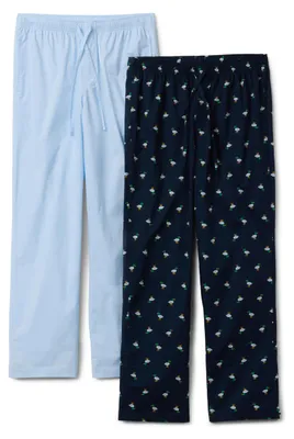 Productafbeelding van Essentials heren pyjamabroek van katoen-elastaan twill, model met lange pijpen