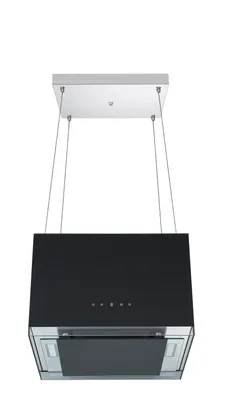 Produktbild von Respekta Inselhaube Centa, mit schwarzer Glasfront, 50 cm