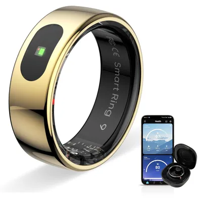 Zdjęcie produktu dla Smart Ring, tracker fitness, rozmiar 10, 5 ATM, kolor złoty, do sportu