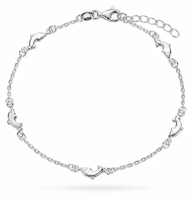 Produktbild von Fußkette Fußkettchen Delfine 925 Silber verstellbar Damen