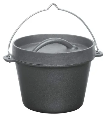 Obrázek produktu pro Litinový hrnec Dutch oven - Smaltovaný litina - 0,7 l - Ø 14 cm - Na zahradní ohniště a grilování