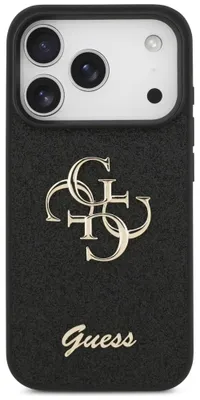 Produktbild von Guess Back Cover PolyurethanFixed Glitter 4G Metal Logo iPhone 17 Pro/18 Pro black