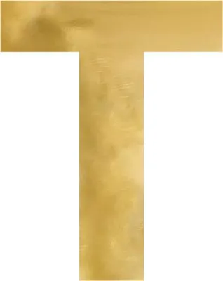 Produktbild von Spiegelbuchstabe „T“, gold, 48x60 cm