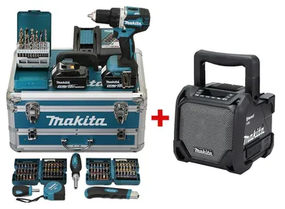 Image de Perceuse visseuse MAKITA LXT DDF484RTX6 avec accessoires + Enceinte DMR202B