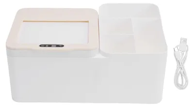 Image de Boîte de rangement de bureau intelligente, organisateur de bureau électrique, support pour mouchoirs et maquillage, idéal pour le bureau et la maison