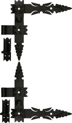 Obrázok produktu pre KOTARBAU® Dekoratívny kovaný záves 300x300 mm Sada 2x záves + 2x konzola pre brány s krídlom