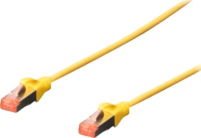 Produktbild von DIGITUS Patchkabel Cat6 S/FTP 2xRJ45 10.0m gelb Hebelschutz Polybeutel