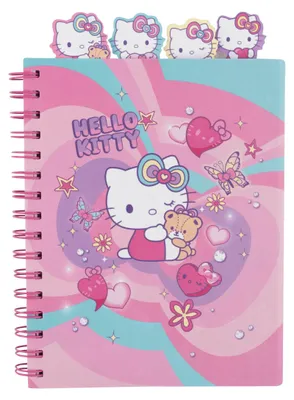 Immagine prodotto di Blocco per appunti A5, 100 fogli, a quadretti con faccine Hello Kitty rosa, modello 1 - PATIO