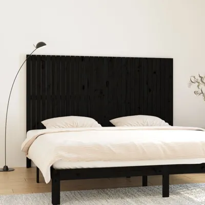 Produktbild von Wand-Kopfteil Schwarz 204x3x110 cm Massivholz Kiefer , Kopfteile Design 2024