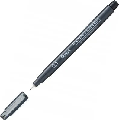 Produktbild von Pentel Fineliner Pointliner, Strichstärke 0,1 mm, Schreibfarbe schwarz, dokumentenecht