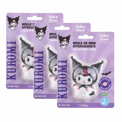 Produktbild von 3x Home-Flair Kuromi Badebombe - große Badekugel - 100g Schaum-Effekt - VEGAN
