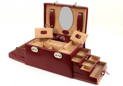 Image de WINDROSE boîte à bijoux Merino Jewelry Case Red rouge