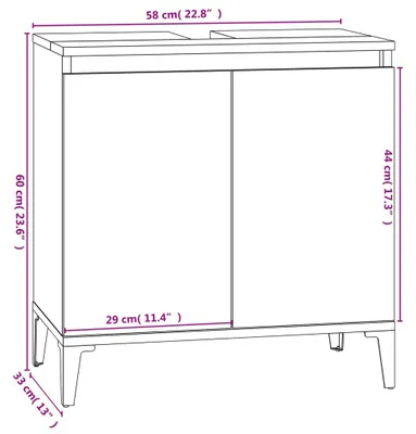 Image de Ensemble de meubles de salle de bain - Meuble de salle de bain - Meuble-lavabo - Meuble sous vasque - Armoire à miroir - Couleur chêne Sonoma