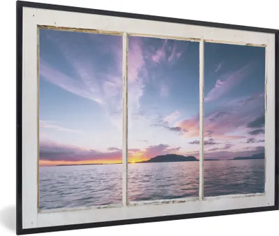 Produktbild von MuchoWow® Gerahmtes Poster Aussicht - Insel - Meer 30x20 cm - Poster mit Schwarzem Bilderrahmen Wandposter Rahmen Foto Bilder - Kunstdruck - Bild-Poster