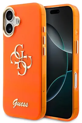 Obrázok produktu pre Guess IML 4G Script Metal Logo púzdro pre iPhone 17 oranžové (GUHCP17S5HC4MLSO)