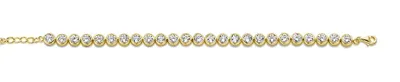 Produktbild von CO88 Collection Armband für Damen – Tennisarmband – Ø 4 mm runde Zirkonia-Steine – 16+3 cm – Stahl – Goldfarben – 8CB-90786