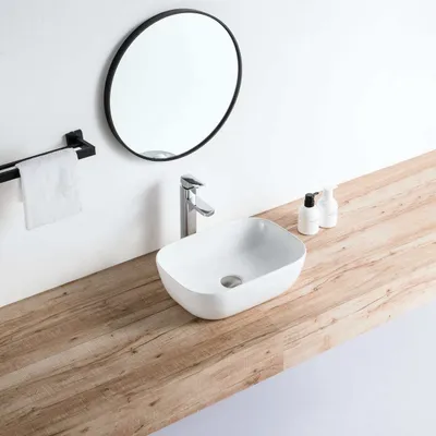 Produktbild von Aufsatzwaschbecken aus glasierter Keramik CUARTO 455x325 cm