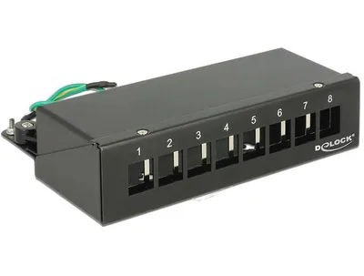 Produktbild von DELOCK Keystone Desktop Patchpanel 8 Port schwarz