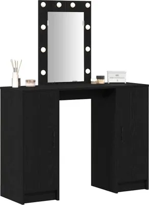 Immagine prodotto di vidaXL Tavolino da toilette con porta nero 102 x 33 x 135 cm materiale a base di legno