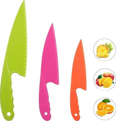 Produktbild von Kinderbestek Set - Kunststof Kinderbestek - Farbige Kinderbesteck - Kindfreundlich - Kunststoff