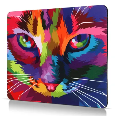 Productafbeelding van Muispad met kattenmotief, klein gaming muispad met kattenmotief, 240 x 200 mm, antislip muispad