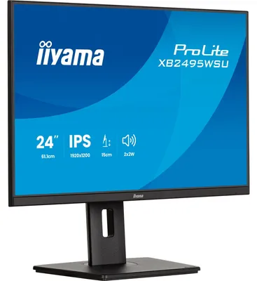 Zdjęcie produktu dla iiyama ProLite XB2495WSU-B1, 61,2 cm (24.1"), 1920 x 1200 px, WUXGA, LCD, 4 ms, Czarny