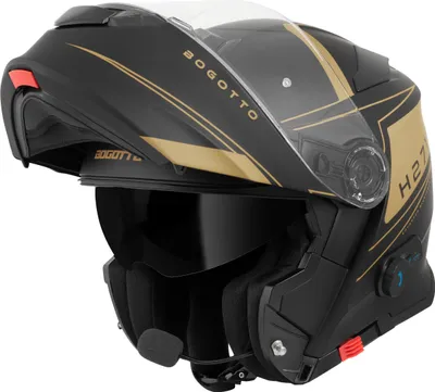 Immagine prodotto di Bogotto H271 Taog Bluetooth Klapphelm, nero opaco/oro, S