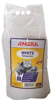 Produktbild von Amora Katzenstreu WHITE COMPACT Mit Babypuder, 8 L, Granulat, 8 l, Mehrfarbig