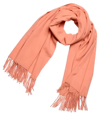 Image de Écharpe d'hiver pour femme DonDon, grande et moelleuse, 200 x 70 cm - couleur saumon
