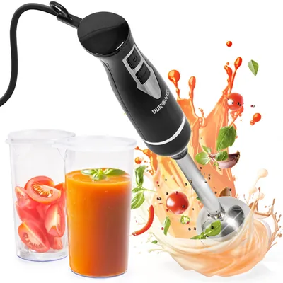Stabmixer 350W, 2 Geschwindigkeiten, 2x 600 ml, Edelstahlklinge