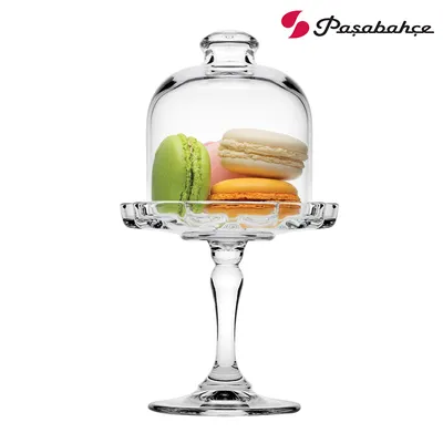 Produktbild von Pasabahce Mini Patisserie Servierplatte mit Fuß und Haube – 1-tlg.