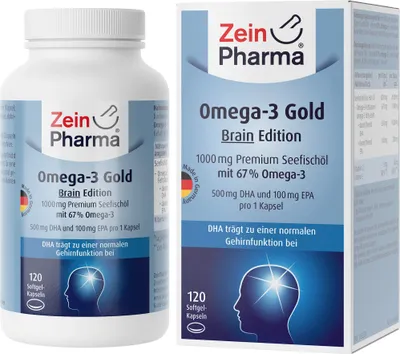 Produktbild von Omega-3 Gold Gehirn DHA 500mg/EPA 100 mg, 120 St WKA
