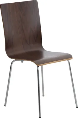 Produktbild von CLP Besucherstuhl Pepe mit ergonomisch geformten Holzsitz und Metallgestell walnuss
