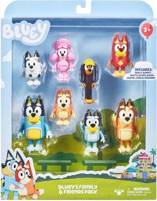 Immagine prodotto di BLUEY Bluey Figures Multipack - hahmopakkaus, 8 hahmoa