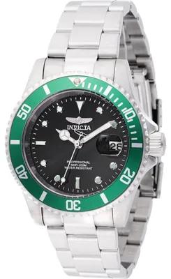 Obrázek produktu pro Invicta Pro Diver 47353 Pánské Hodinky - Quartz Hnutí - Nerezová Ocel s Černým Ciferníkem - 40 mm