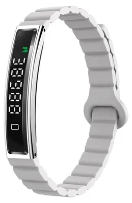Zdjęcie produktu dla Inteligentny opaska fitness, licznik kroków dla kobiet i mężczyzn, Bluetooth, przypomnienie o połączeniach, zdalne sterowanie aparatem, wodoodporny, kolor srebrny