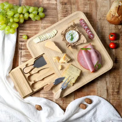 Image de Planche Apero Bambou Tiroir Couteaux Fromage