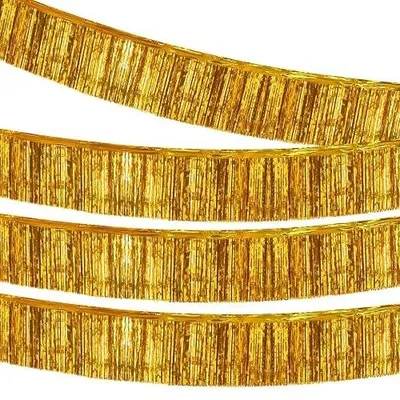 Zdjęcie produktu dla Girlanda lametta złota z frędzlami błyszczące dekoracje przyjęcia