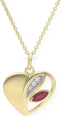 Produktbild von Juwelmalux Anhänger 333 Gold Herz mit Rubin und Zirkonia JL20-02-0531