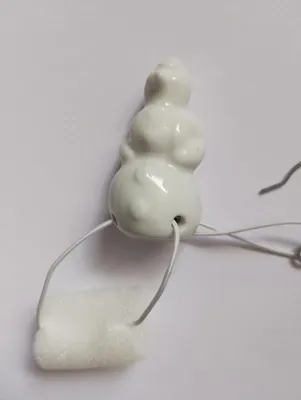 Produktbild von Porzellan Tropfenfänger Schneemann, weiß, für Kaffee- oder Teekannen, Schneemänner