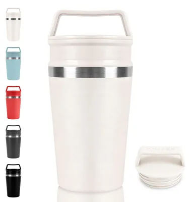 Thermobecher To Go 320 ml Edelstahl auslaufsicher weiß