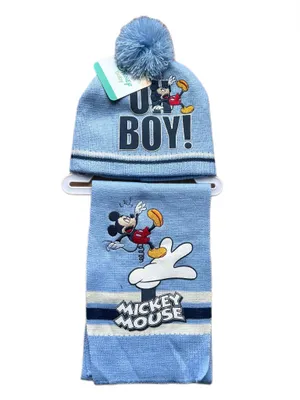 Produktbild von Set Mütze Schal Disney Mickey Mouse Winter Herbst Kindersachen