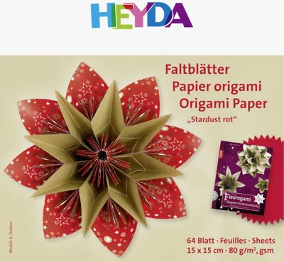 Produktbild von HEYDA 204875557Faltblätter Curlie 15 x 15 cm rot