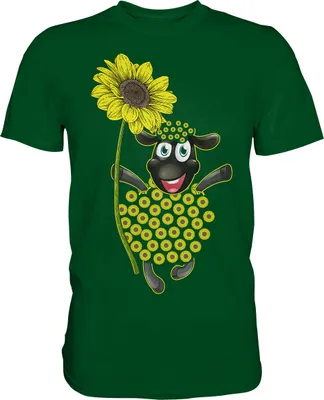 Produktbild von Schaf Sonnenblumen T-Shirt Lustiges Gärtner Geschenk Garten – Bottle Green / M