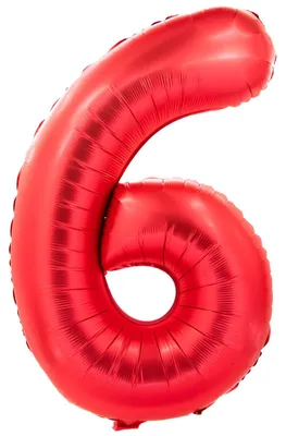 Produktbild von Folienballon 100cm Zahl 6 matt rot