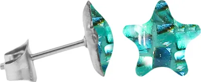 Produktbild von Chirurgenstahl Ohrstecker mit Mosaik Stern Farbe - Türkis