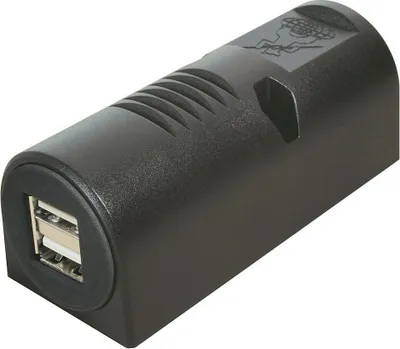 Productafbeelding van Pro Car 65030, inbouw-stopcontact met dubbele USB-poort, zwart, 0,15 m - geschikt voor smartphones, navigatieapparaten, MP3-spelers, tablets en andere apparaten die via USB opgeladen kunnen worden