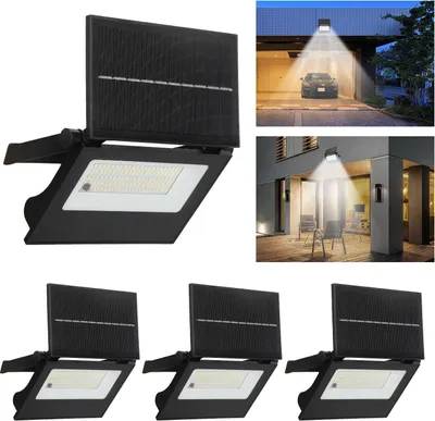 Produktbild von Izrielar 8X LED Solar Wandleuchte Strahler Lampen mit Bewegungsmelder Balkon Außen Treppen
